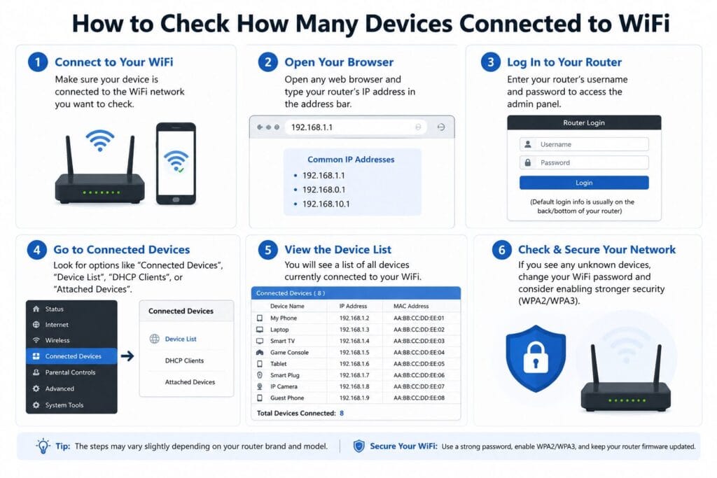 how to check how many devices connected to wifi